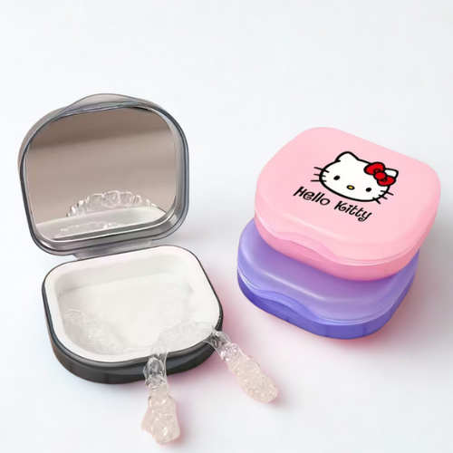 CONTENEDOR DE ACCESORIOS  DENTALES KELLO KITTY ROSADO